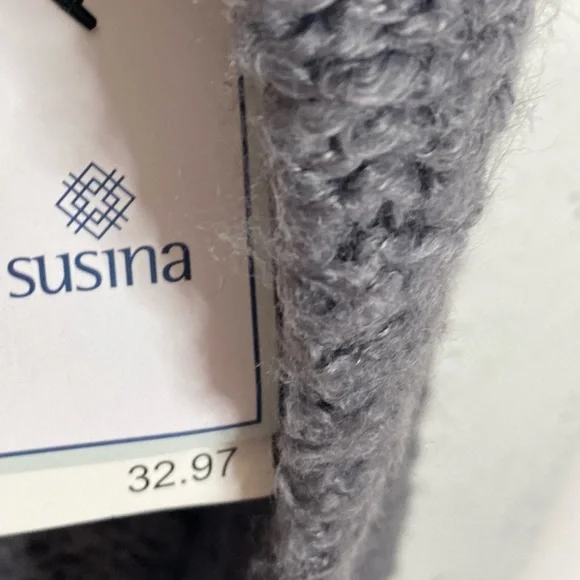 Susina Boucle Chunky Knit V Neck Oversize Sweater 1X - Picture 6 of 6